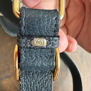 Vintage Gucci Crossbody Bag Blue canvas